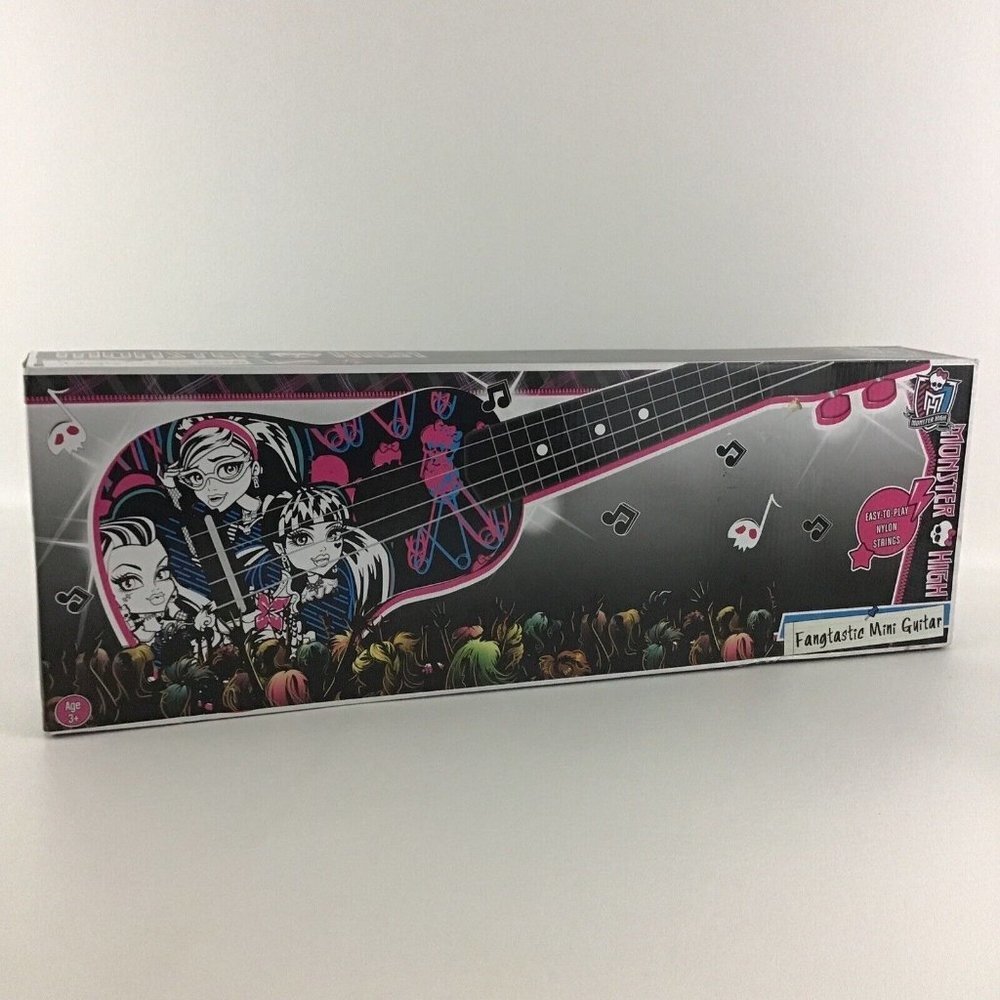 Monster High Fangtastic Mini Guitar Musical Instrument Easy To Play Toy Sealed